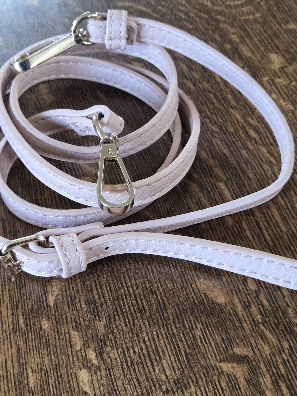 Adjustable Muted/Lt Pink Replacement Crossbody Strap w/ Gold Hardware Snap Hooks